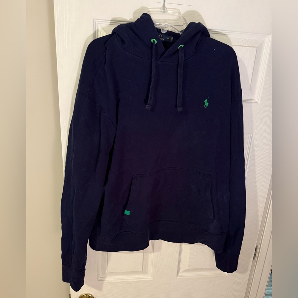 Polo by Ralph Lauren Dark Blue Hoodie with Green Logo